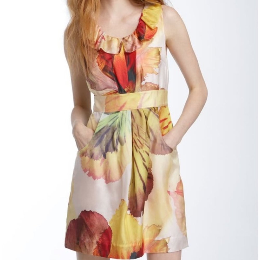 Anthropologie Leifsdottir Watercolor Floral Dress